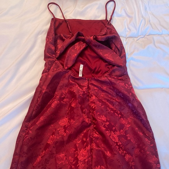 Red Floral Mini Dress - Picture 1 of 2